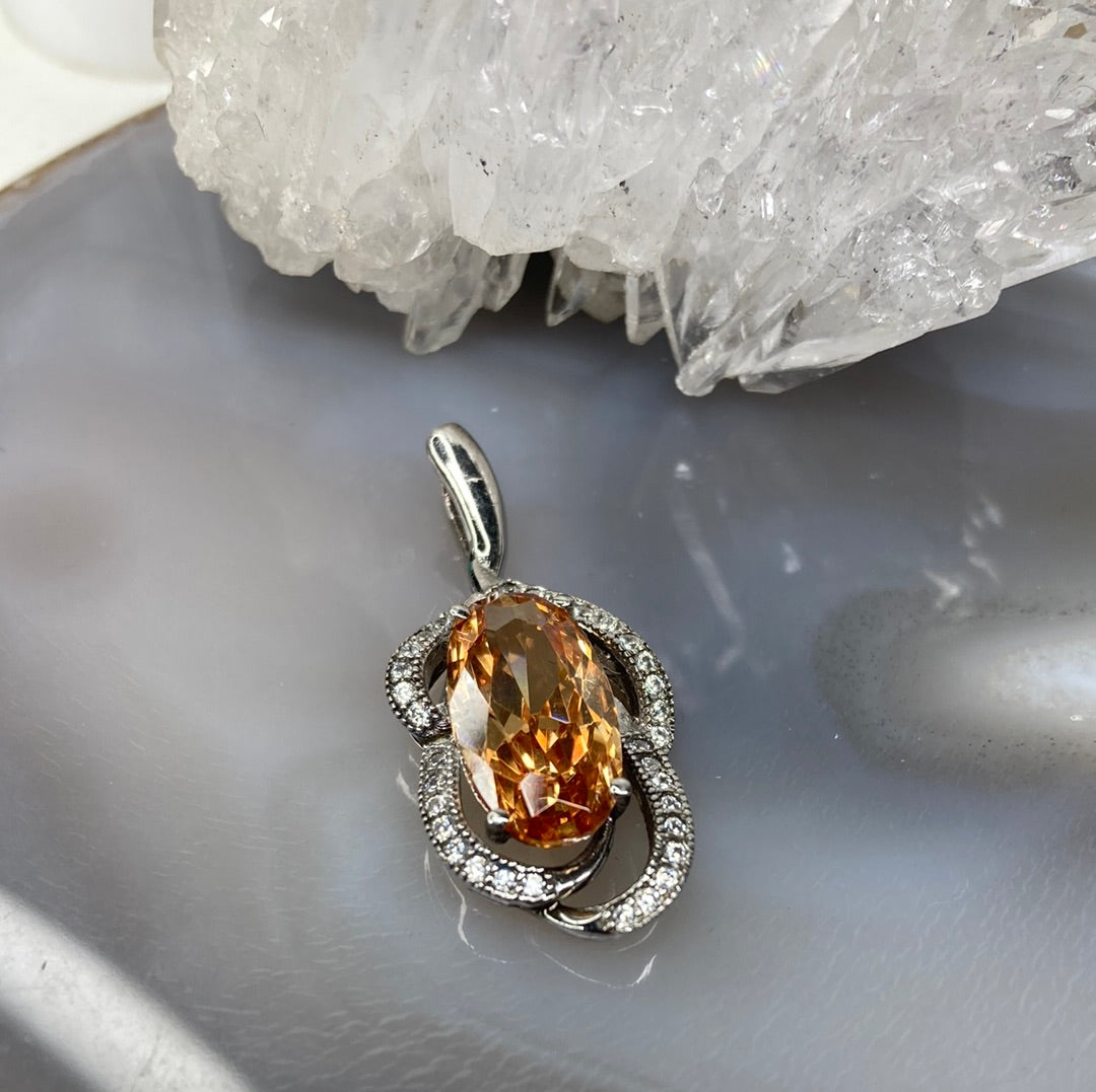 Sterling silver citrine pendant