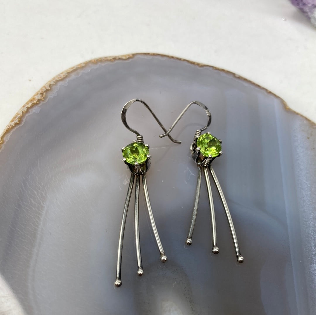 Sterling silver peridot gemstone earrings
