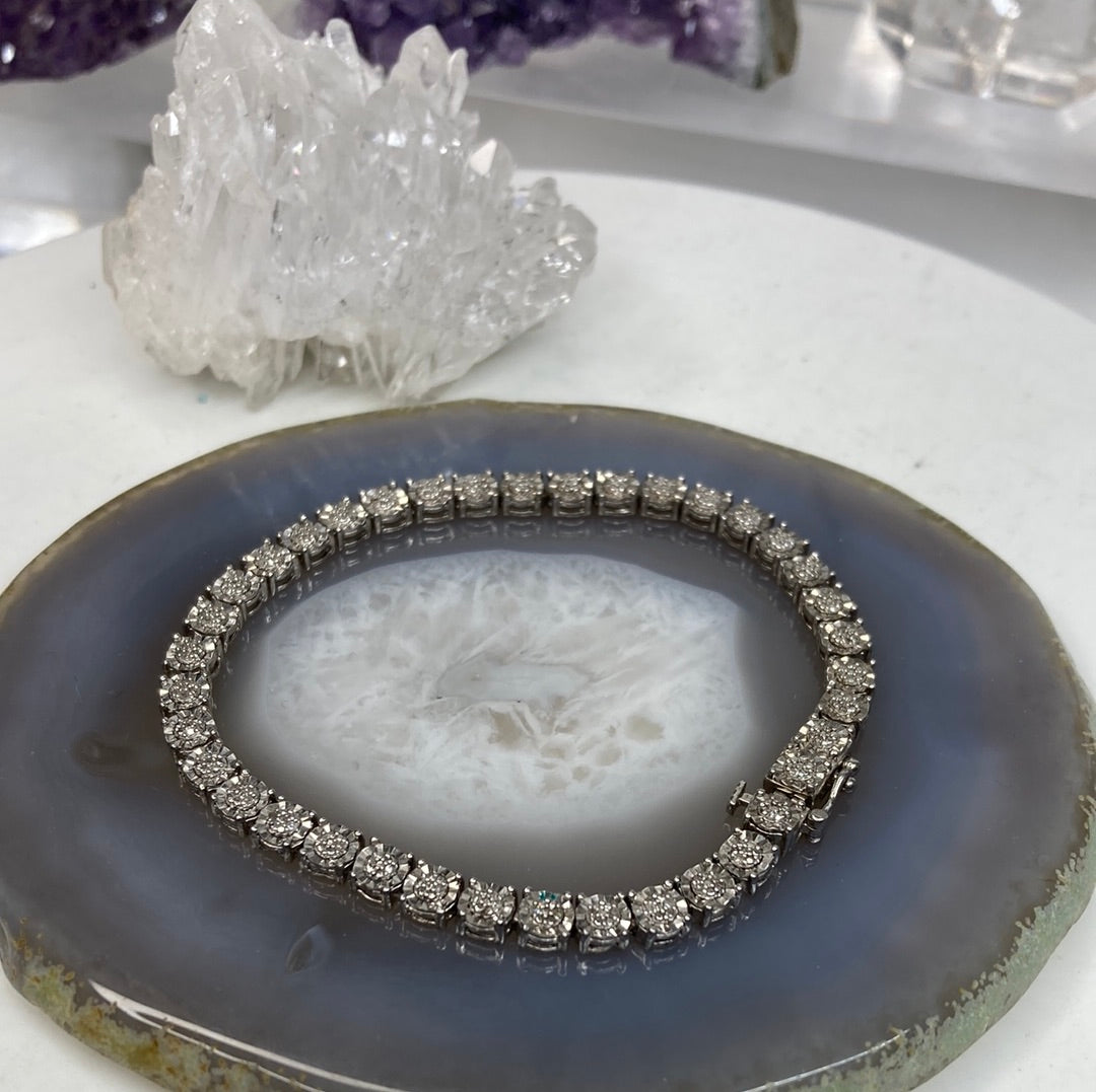 Sterling silver diamond bracelet