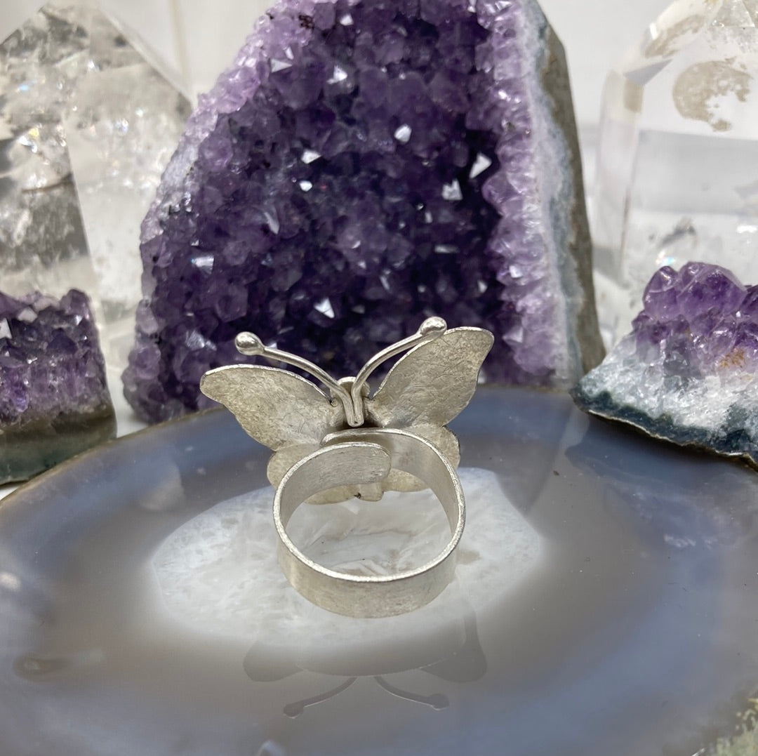 Sterling silver butterfly ring