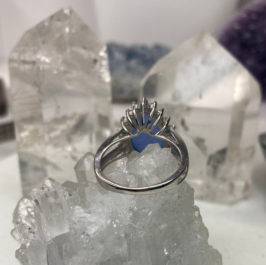 Sterling silver opal ring