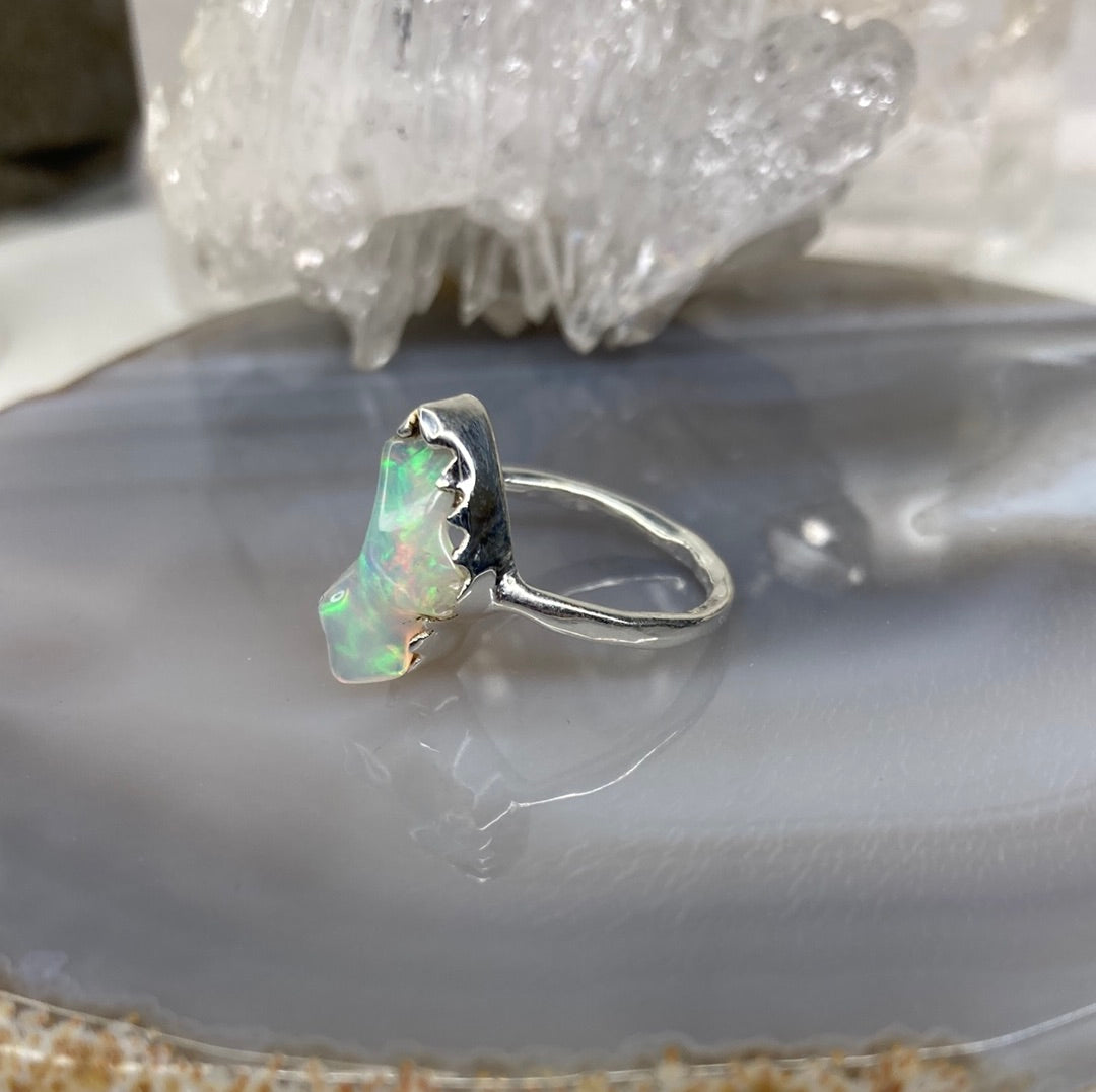 Sterling silver opal ring