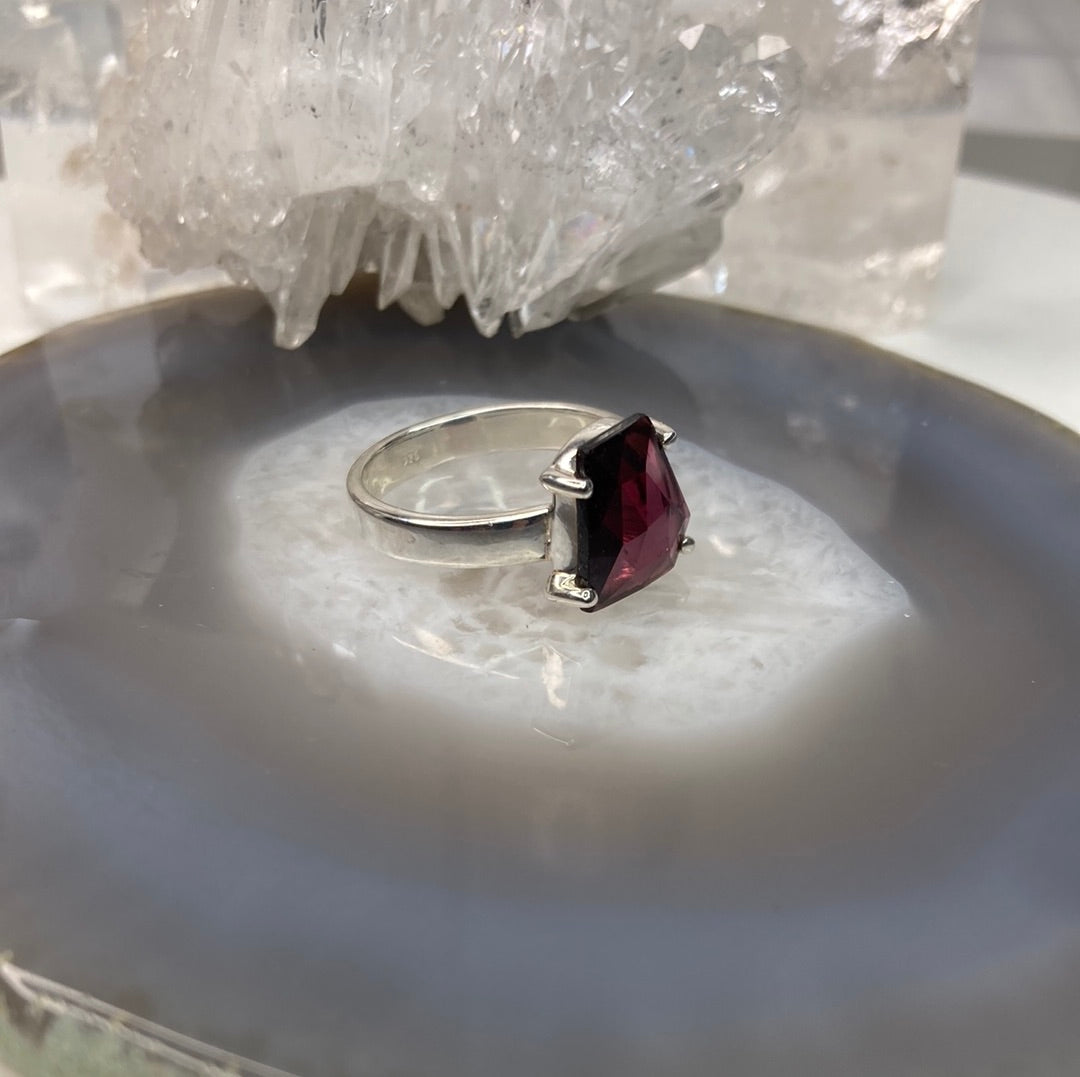 Sterling silver ruby ring