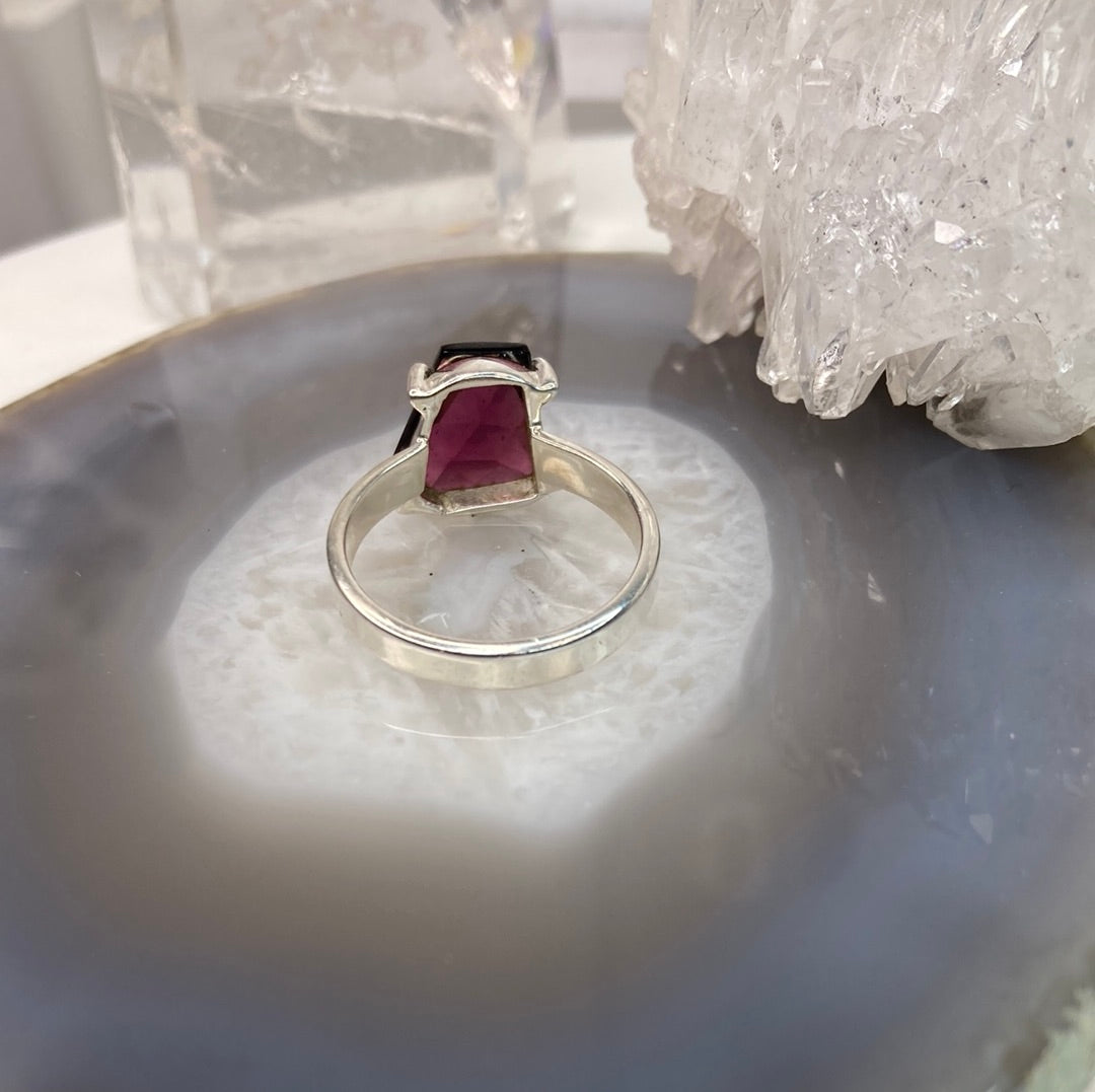 Sterling silver ruby ring