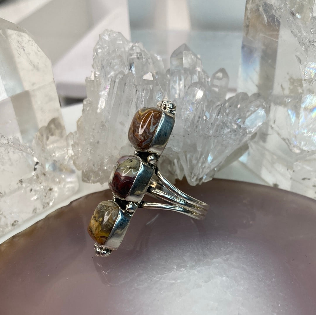 Sterling silver jasper ring