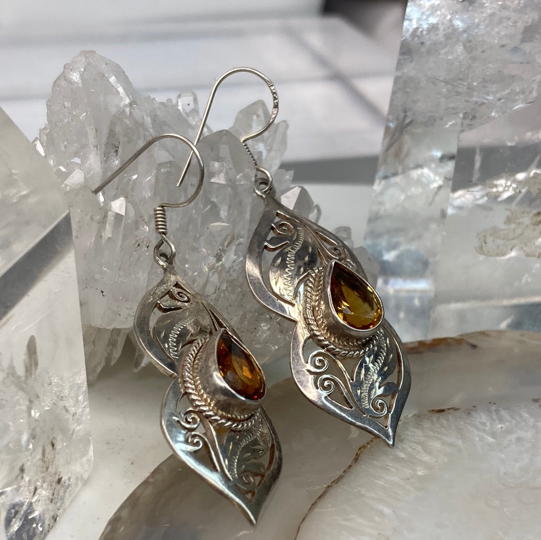 Sterling silver citrine earrings