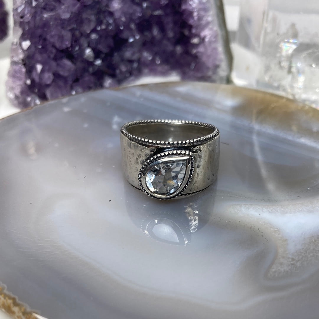 Sterling silver quartz ring