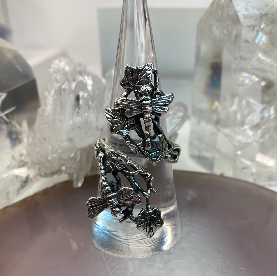 Sterling silver dragonfly ring