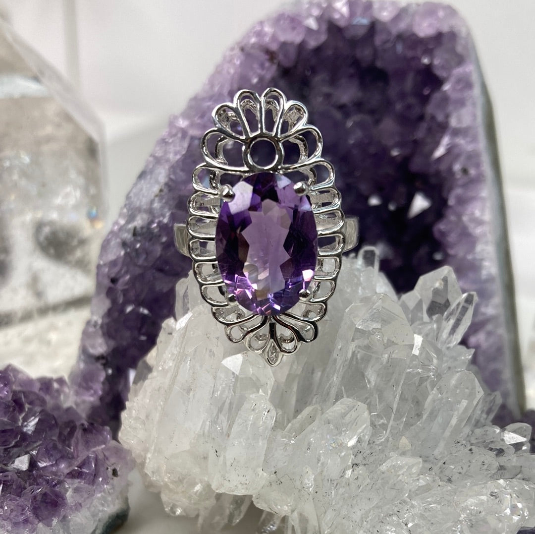 Sterling silver amethyst ring