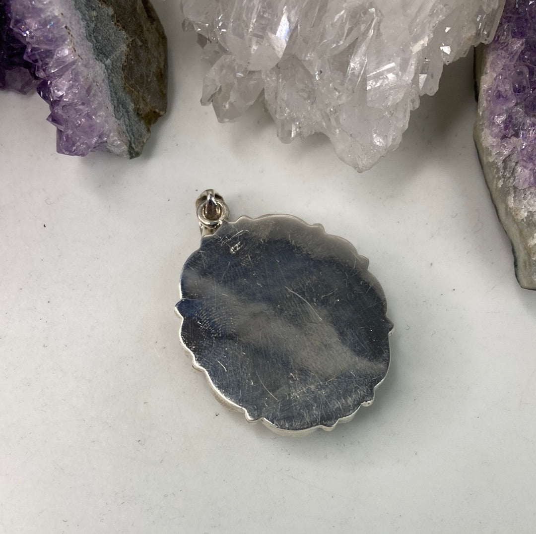 Sterling silver jasper citrine pendant