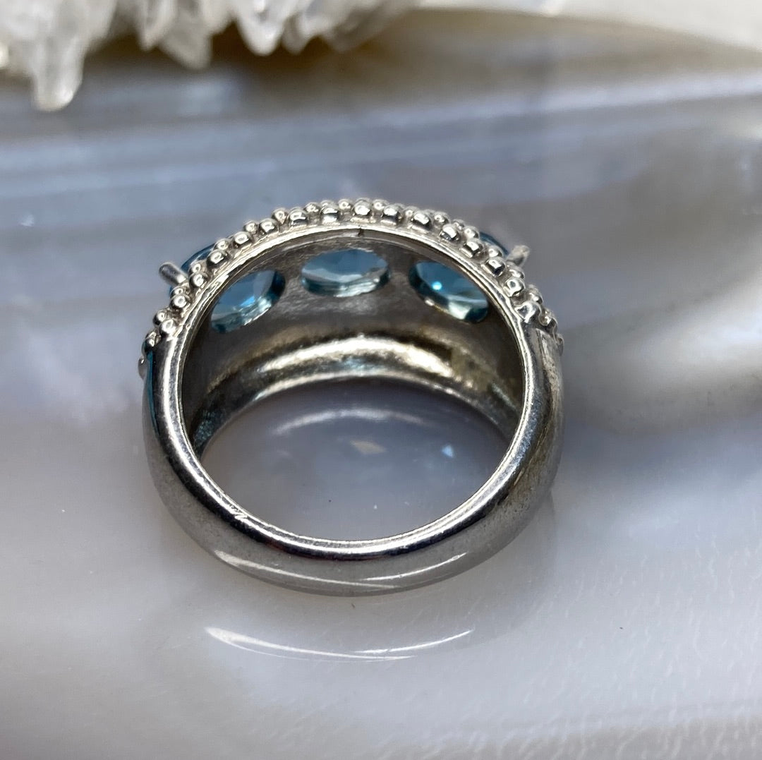 Sterling silver aquamarine ring