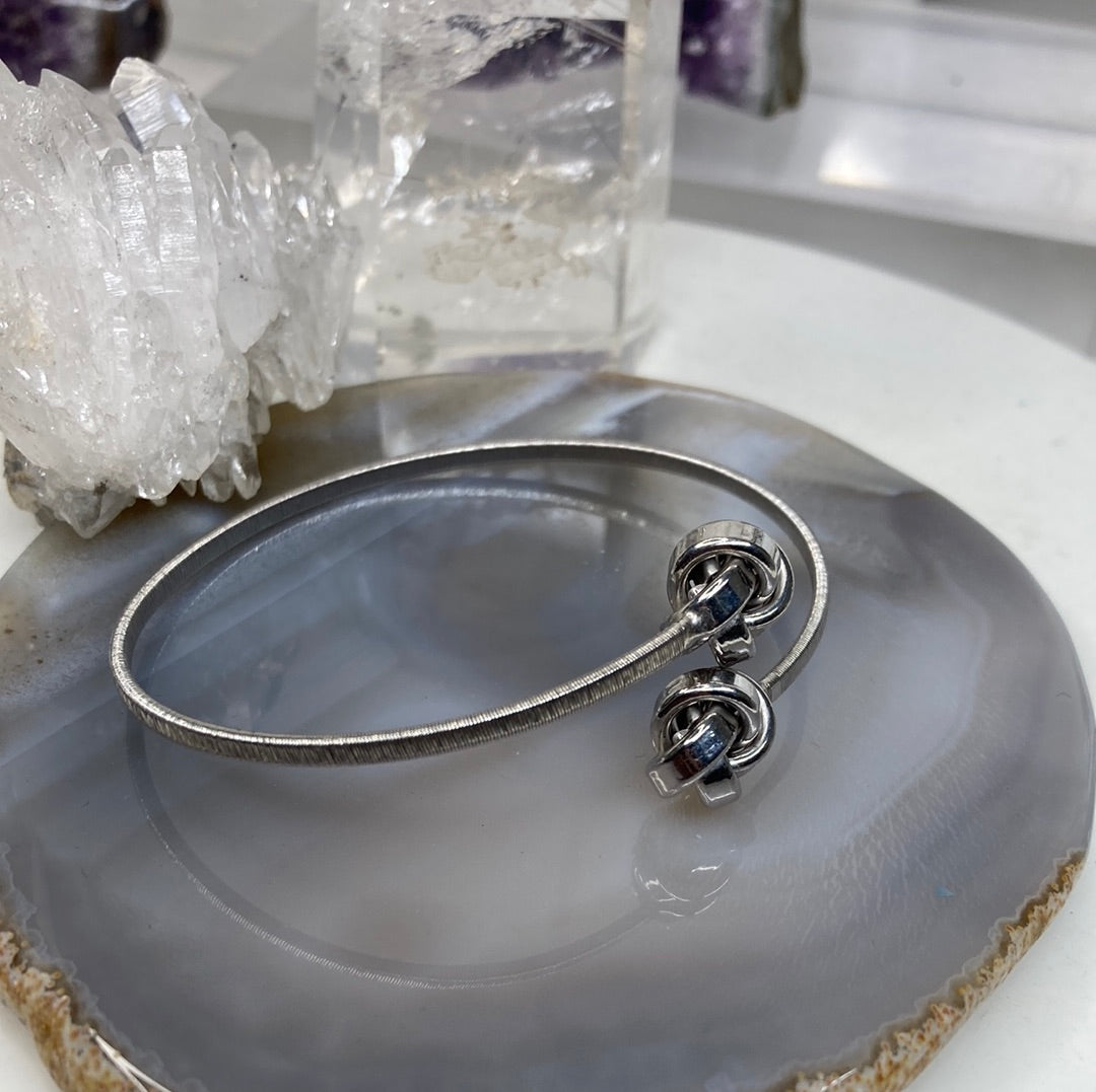 Sterling silver 925 Italy knot cuff bracelet