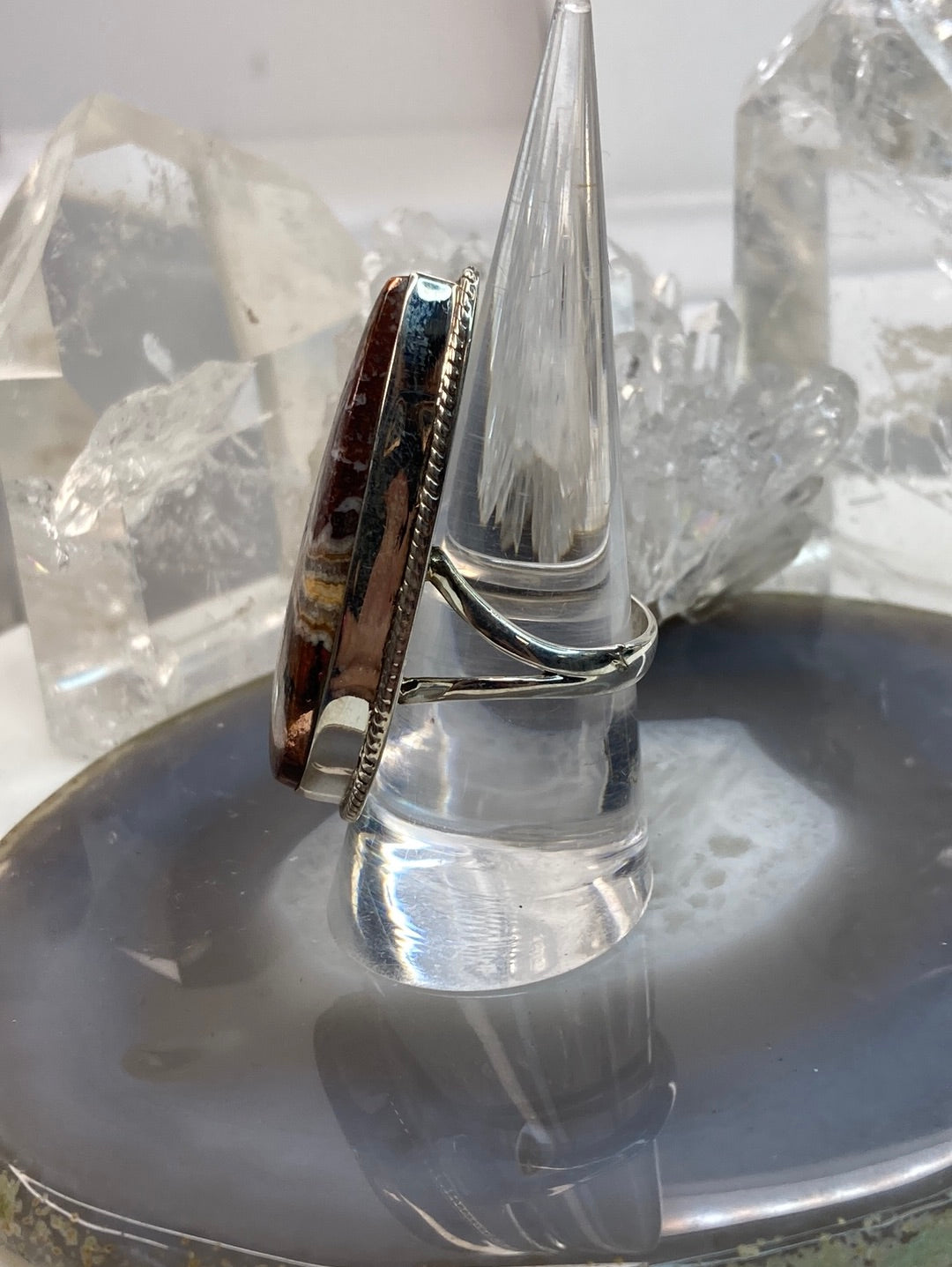 Sterling silver copper turquoise ring