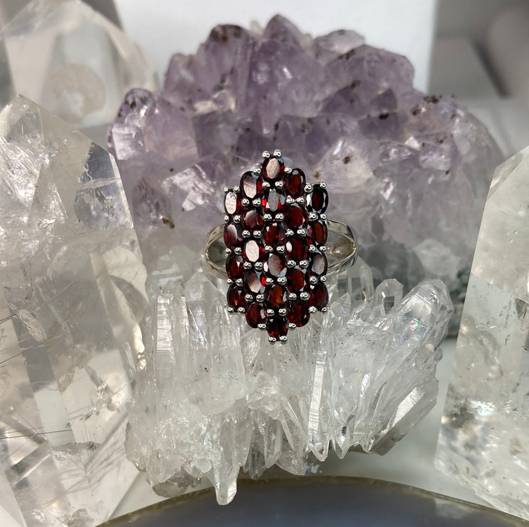 Sterling silver garnet ring