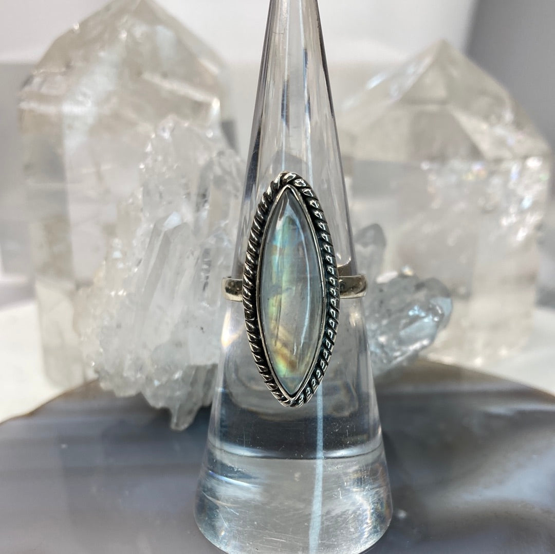 Sterling silver moonstone ring