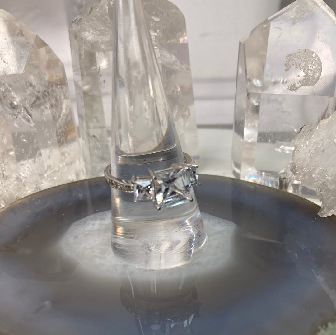 Sterling silver cubic zirconia ring