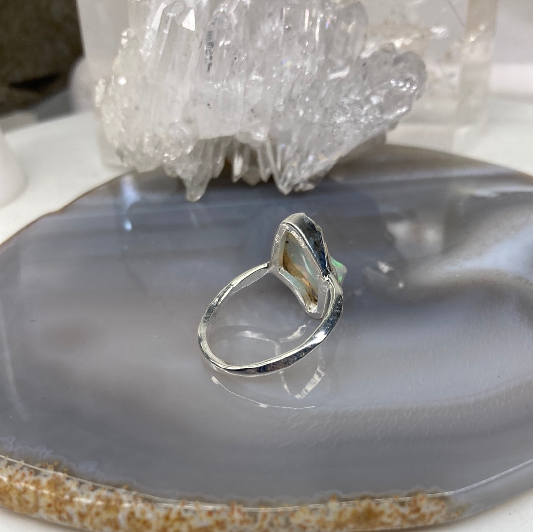 Sterling silver opal ring