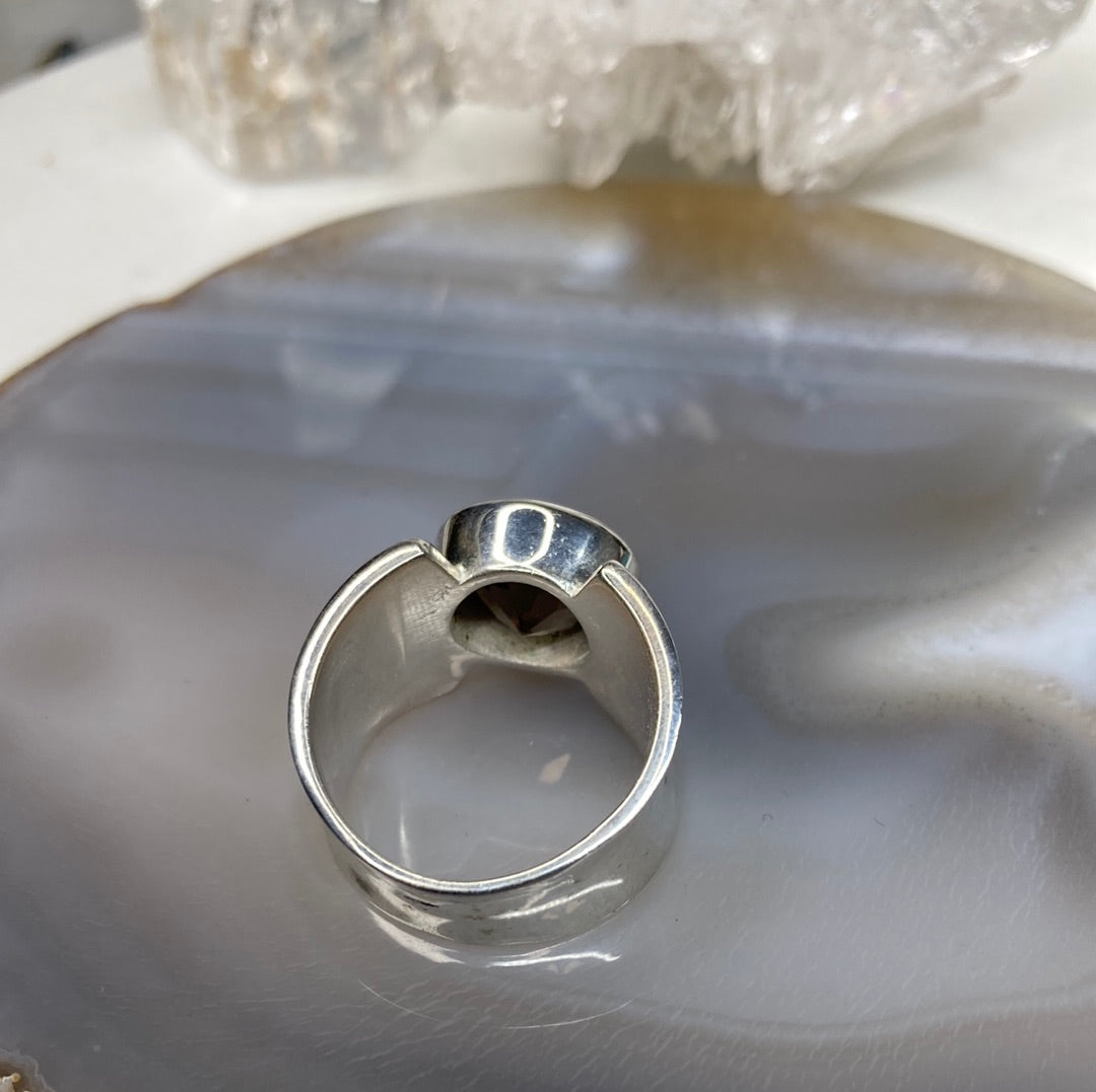 Sterling silver Smokey topaz ring