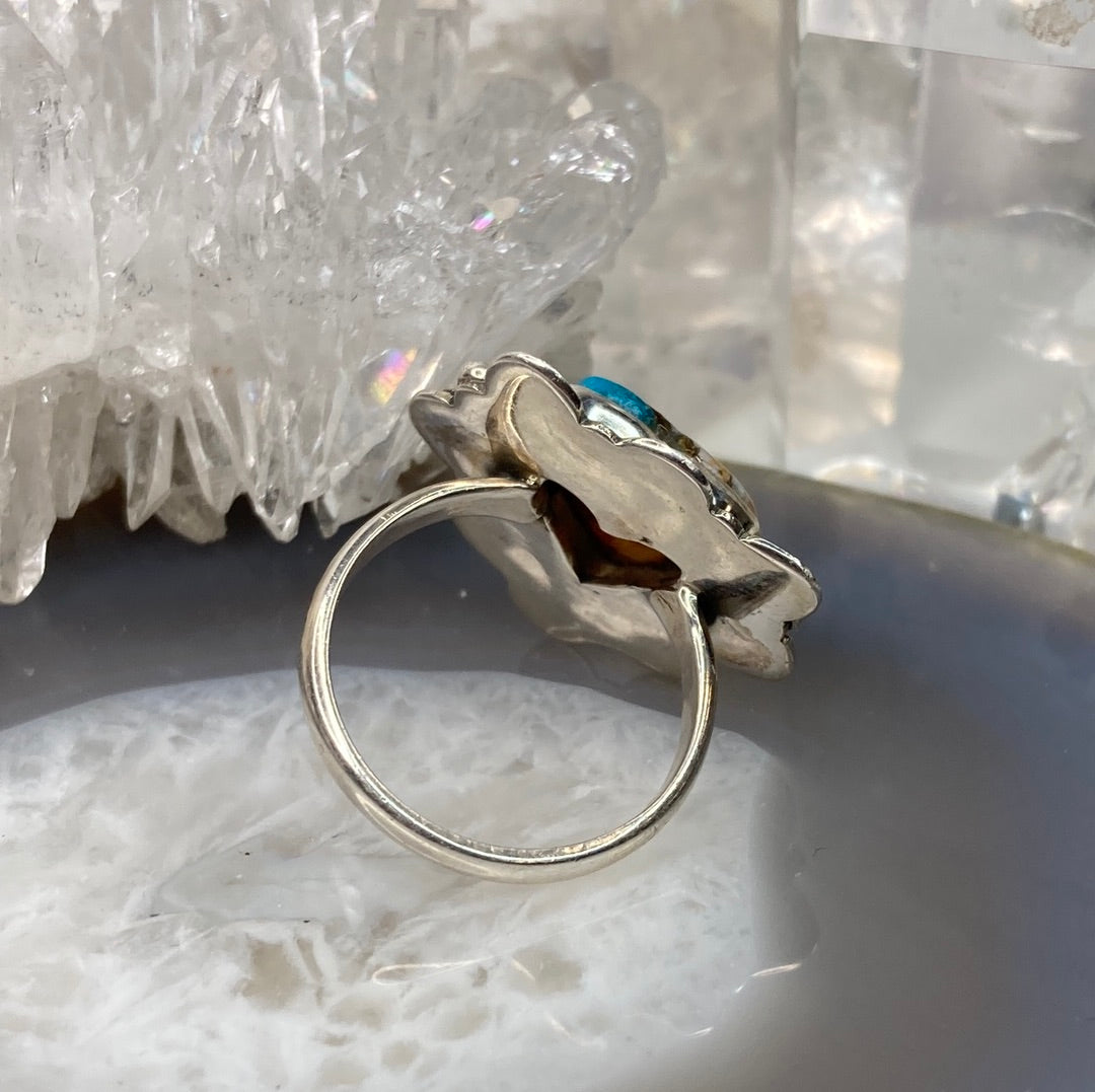 Sterling silver spiney oyster ring