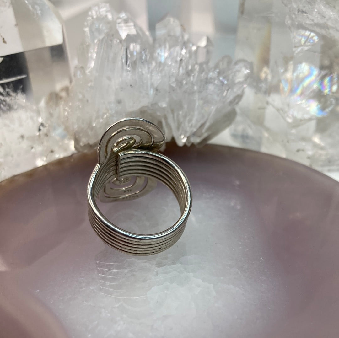 Sterling silver spiral design ring
