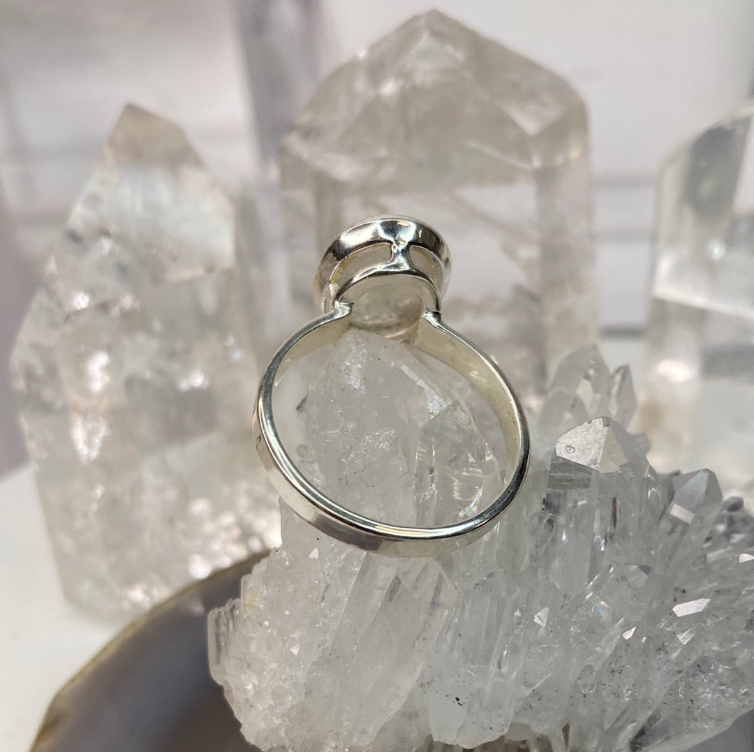 Sterling silver raw moonstone ring
