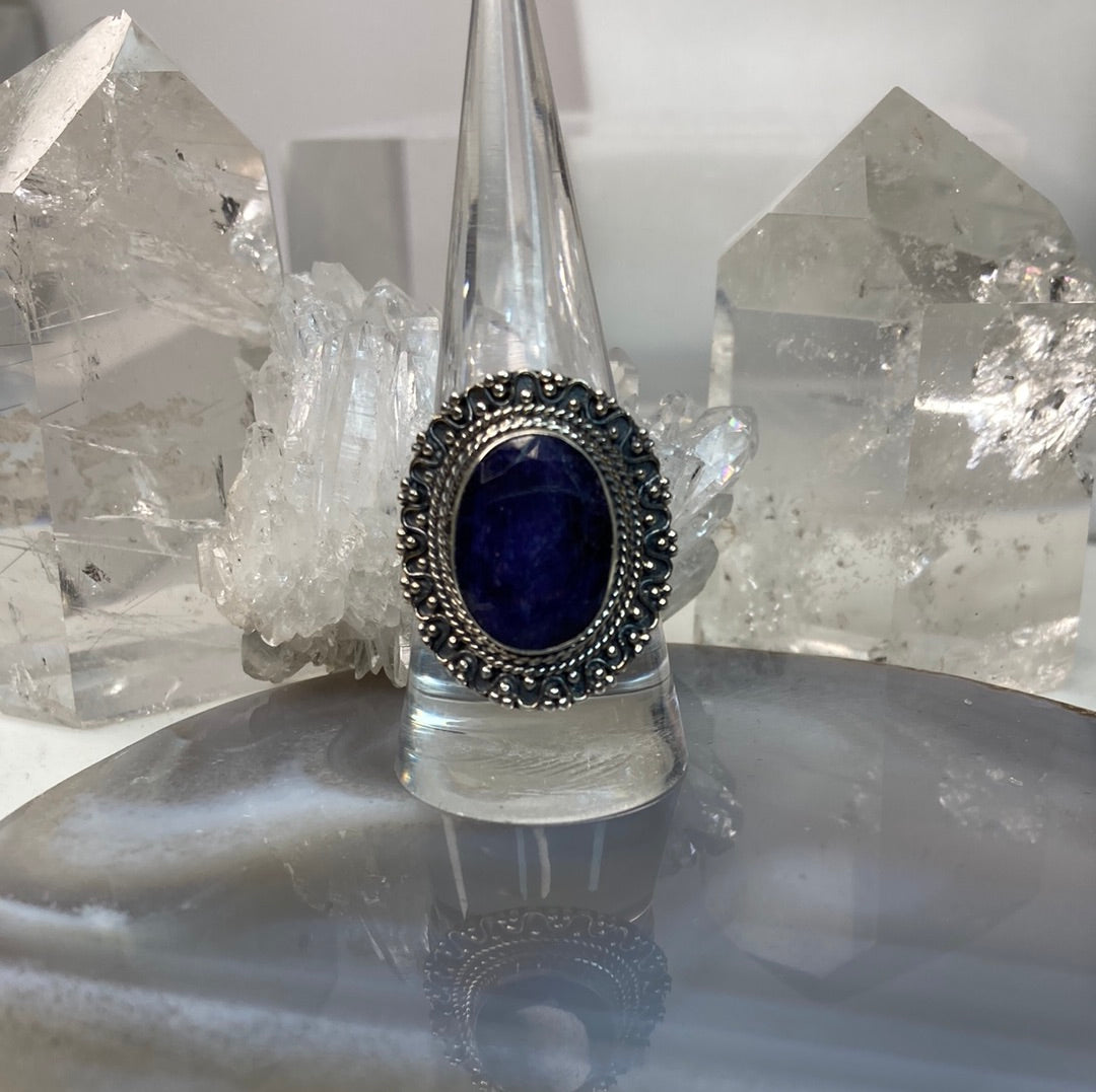 Sterling silver sapphire ring