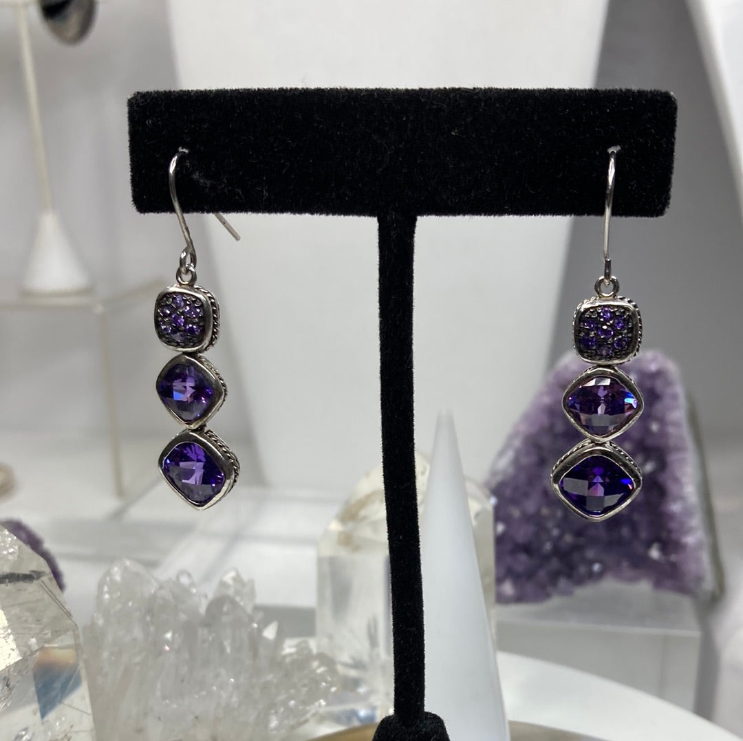 Sterling silver amethyst earrings