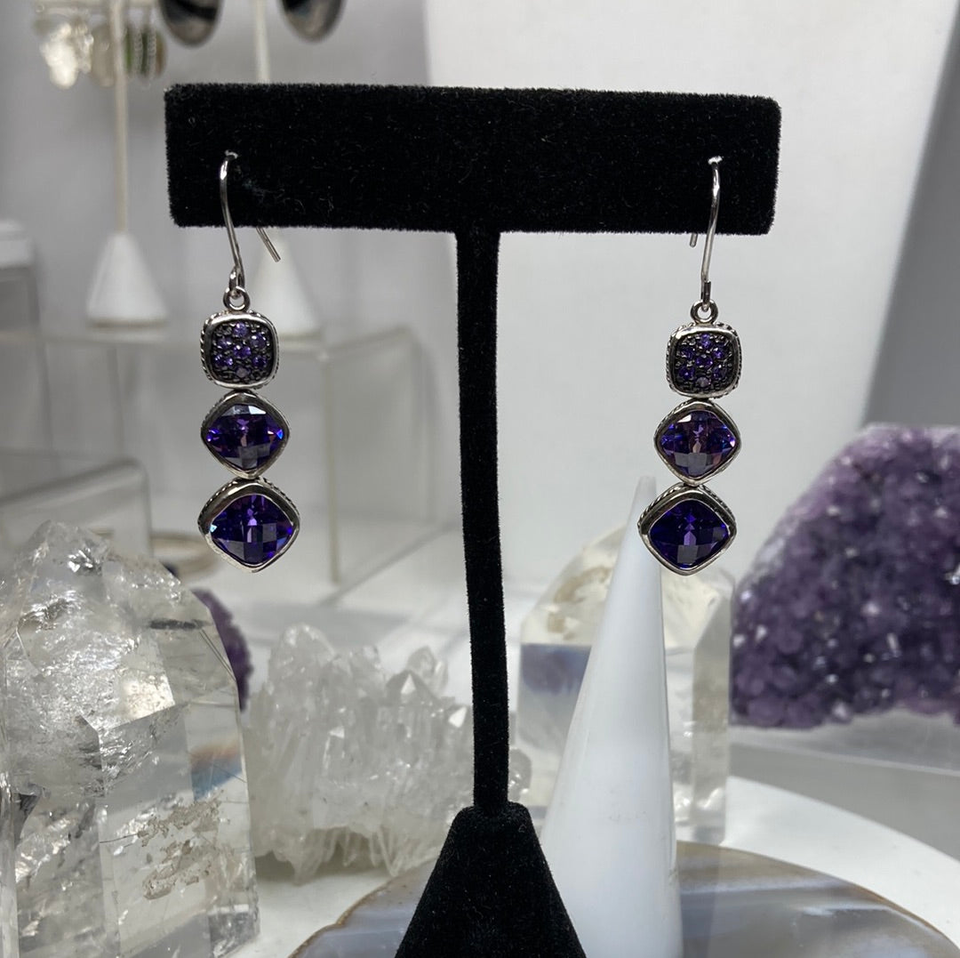 Sterling silver amethyst earrings