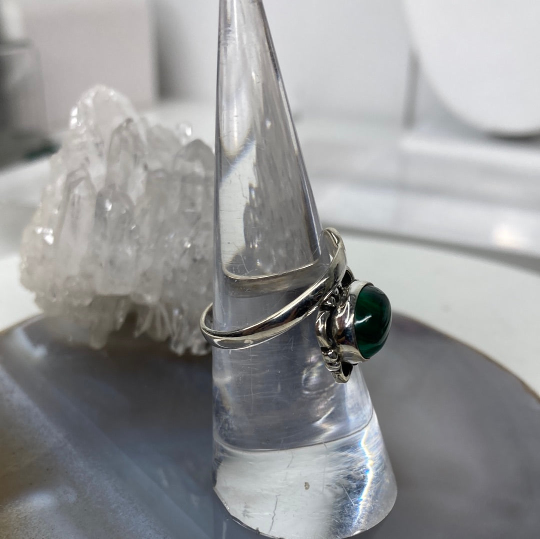 Sterling silver malachite ring