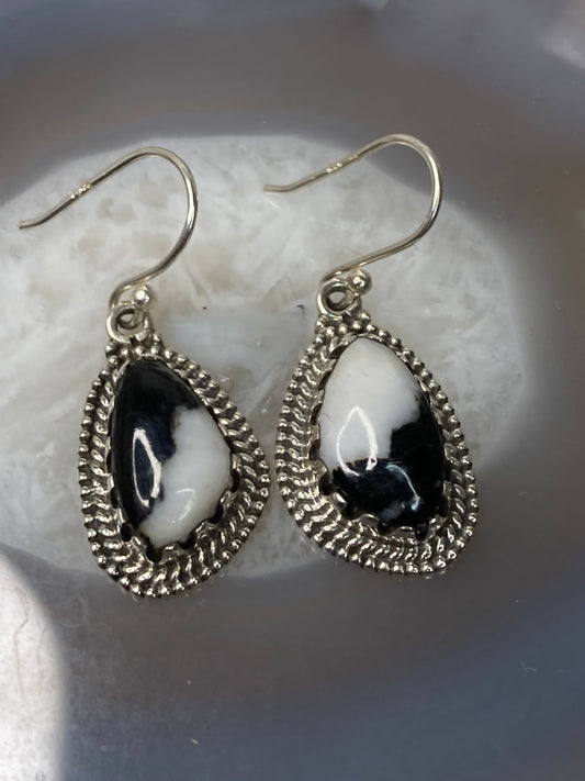 Sterling silver white buffalo earrings