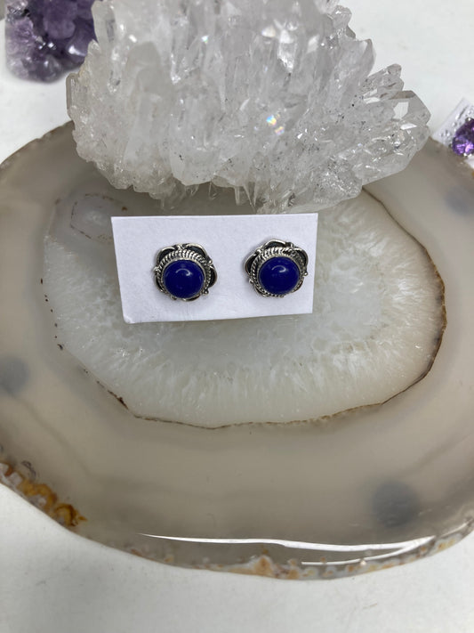 Sterling silver lapis stud earrings