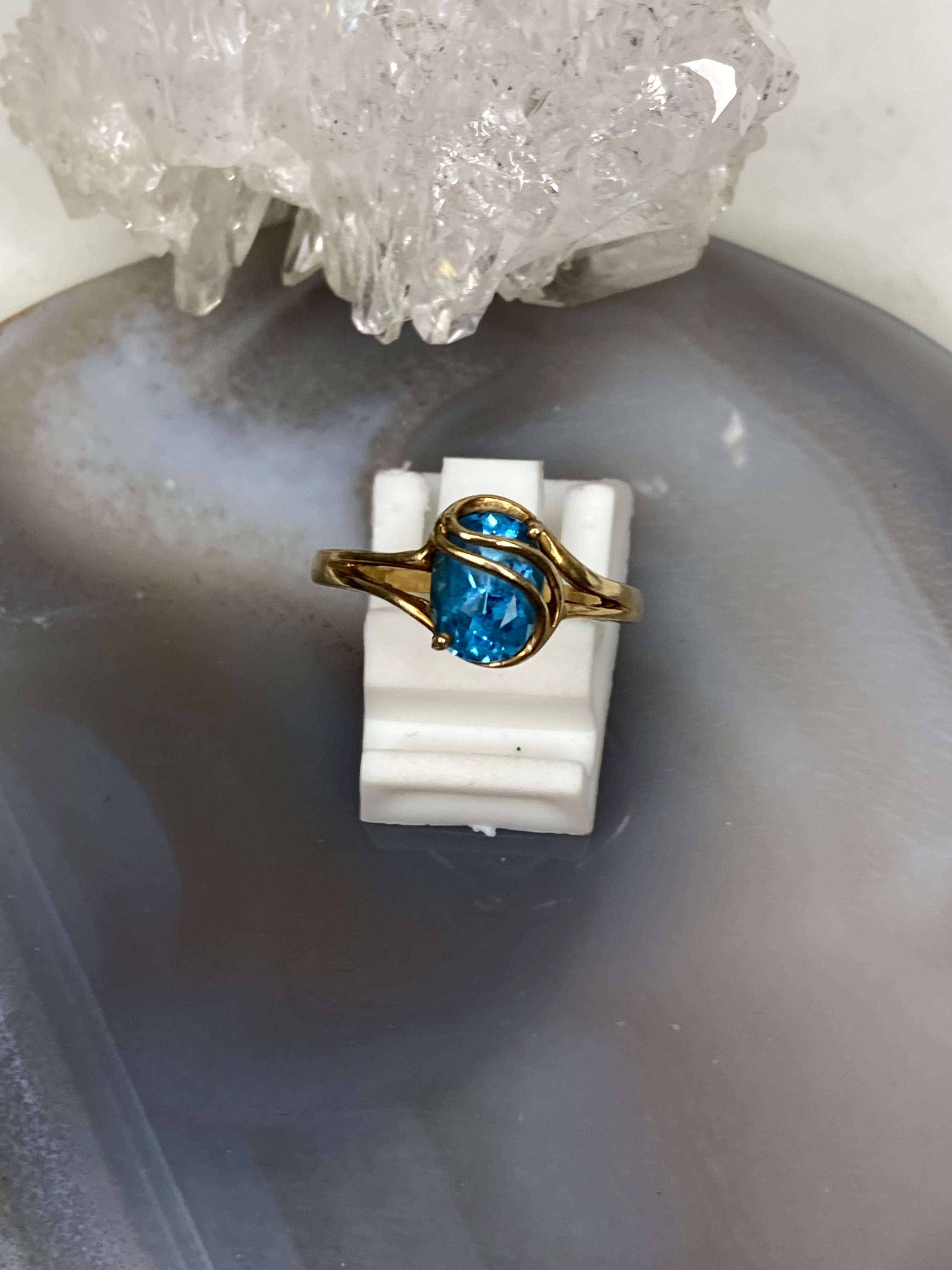 Aquamarine 10k deals gold ring