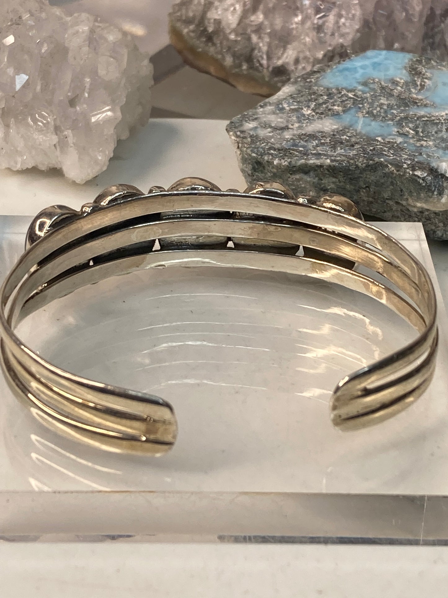 Sterling silver lapis cuff bracelet