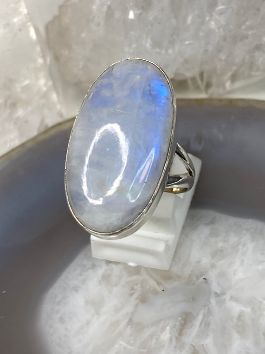 Sterling silver moonstone ring