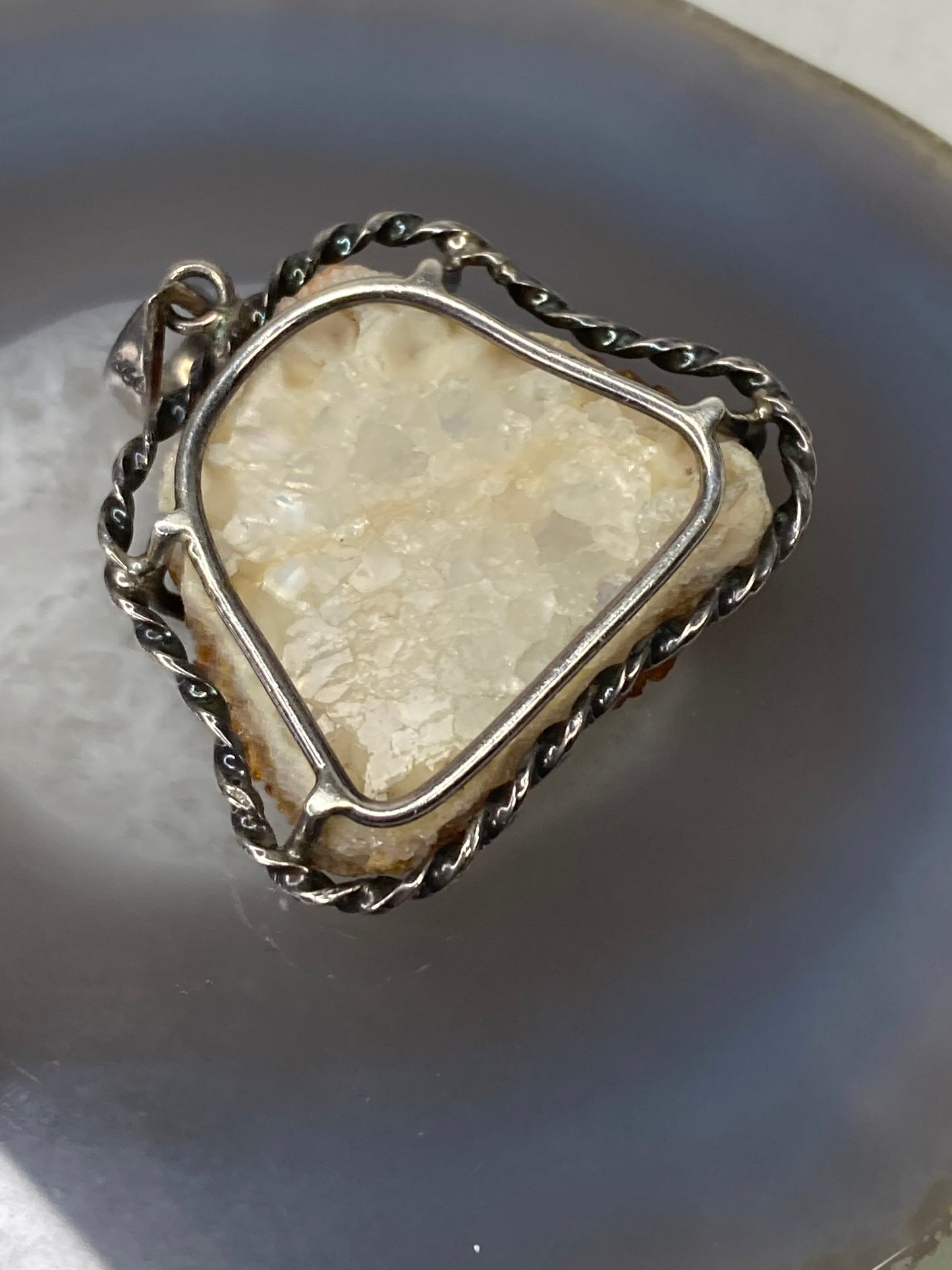 Vintage druzy gemstone pendant