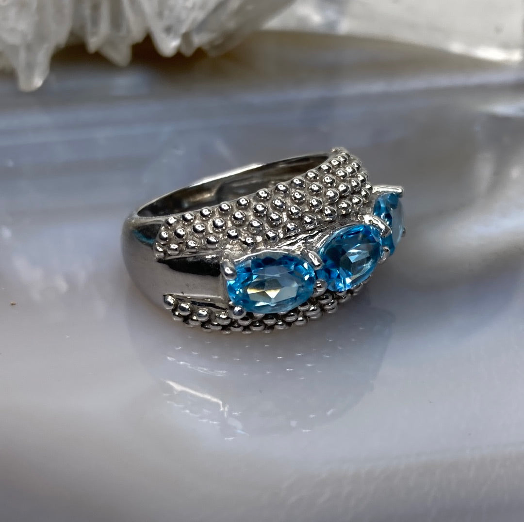 Sterling silver aquamarine ring