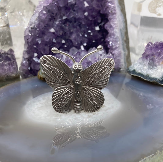 Sterling silver butterfly ring