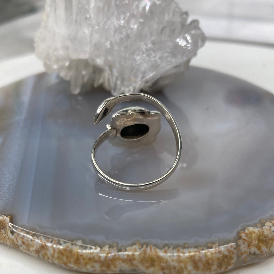Sterling silver malachite ring
