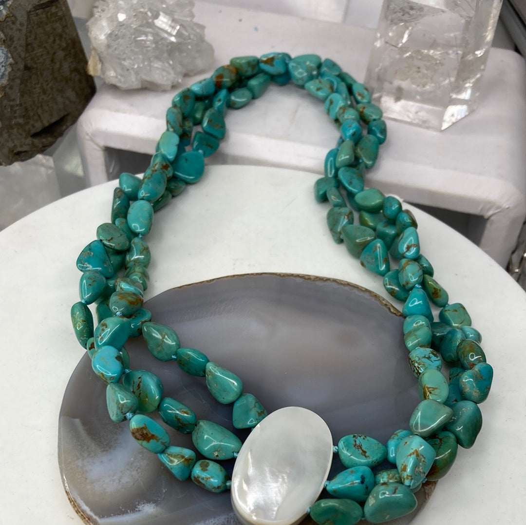 Turquoise 3 strand necklace