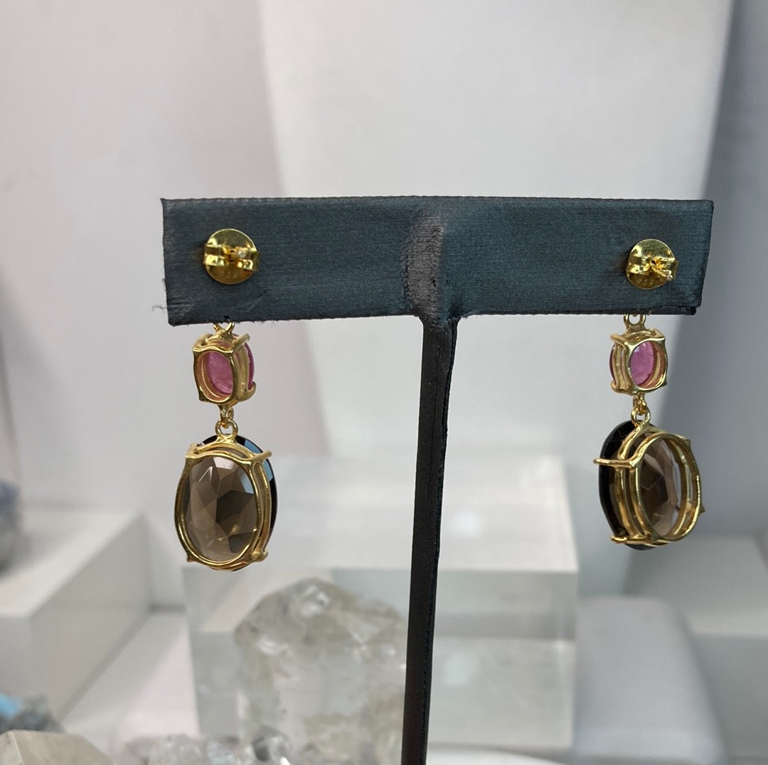 Sterling silver vermeil gemstone earrings