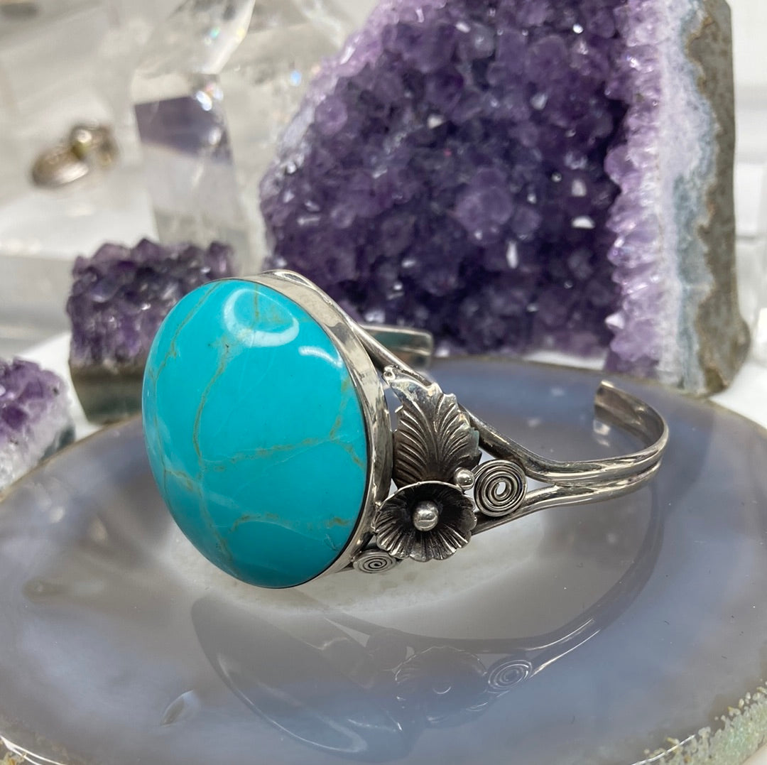 Sterling silver turquoise cuff bracelet