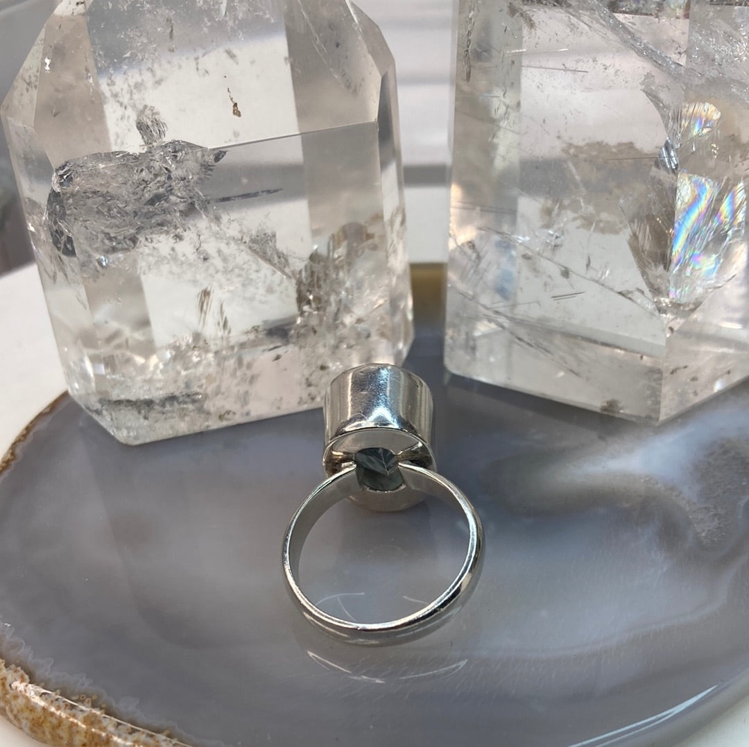 Sterling silver mystic quartz ring