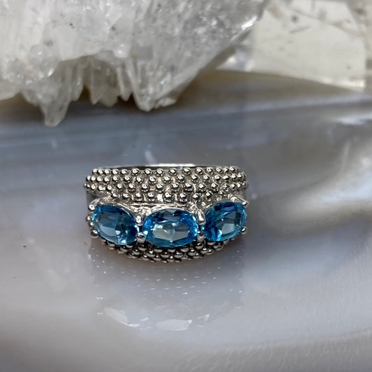 Sterling silver aquamarine ring