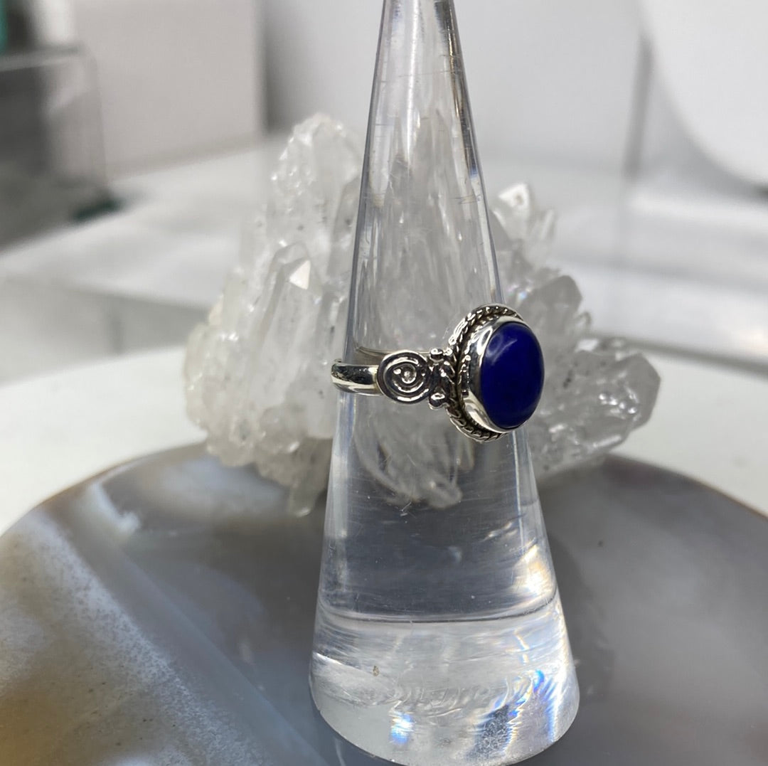 Sterling silver lapis ring