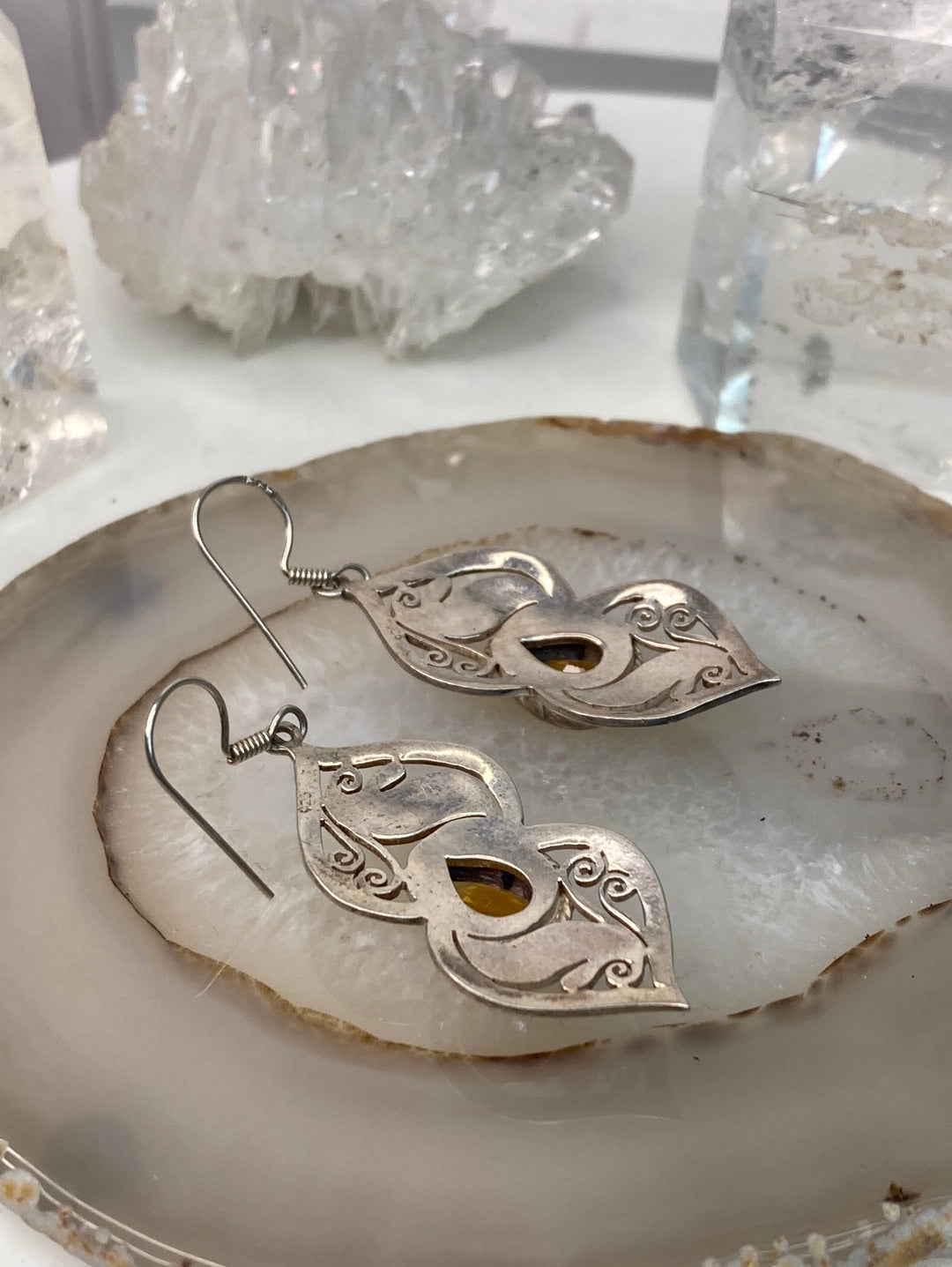 Sterling silver citrine earrings