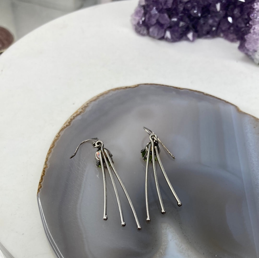 Sterling silver peridot gemstone earrings