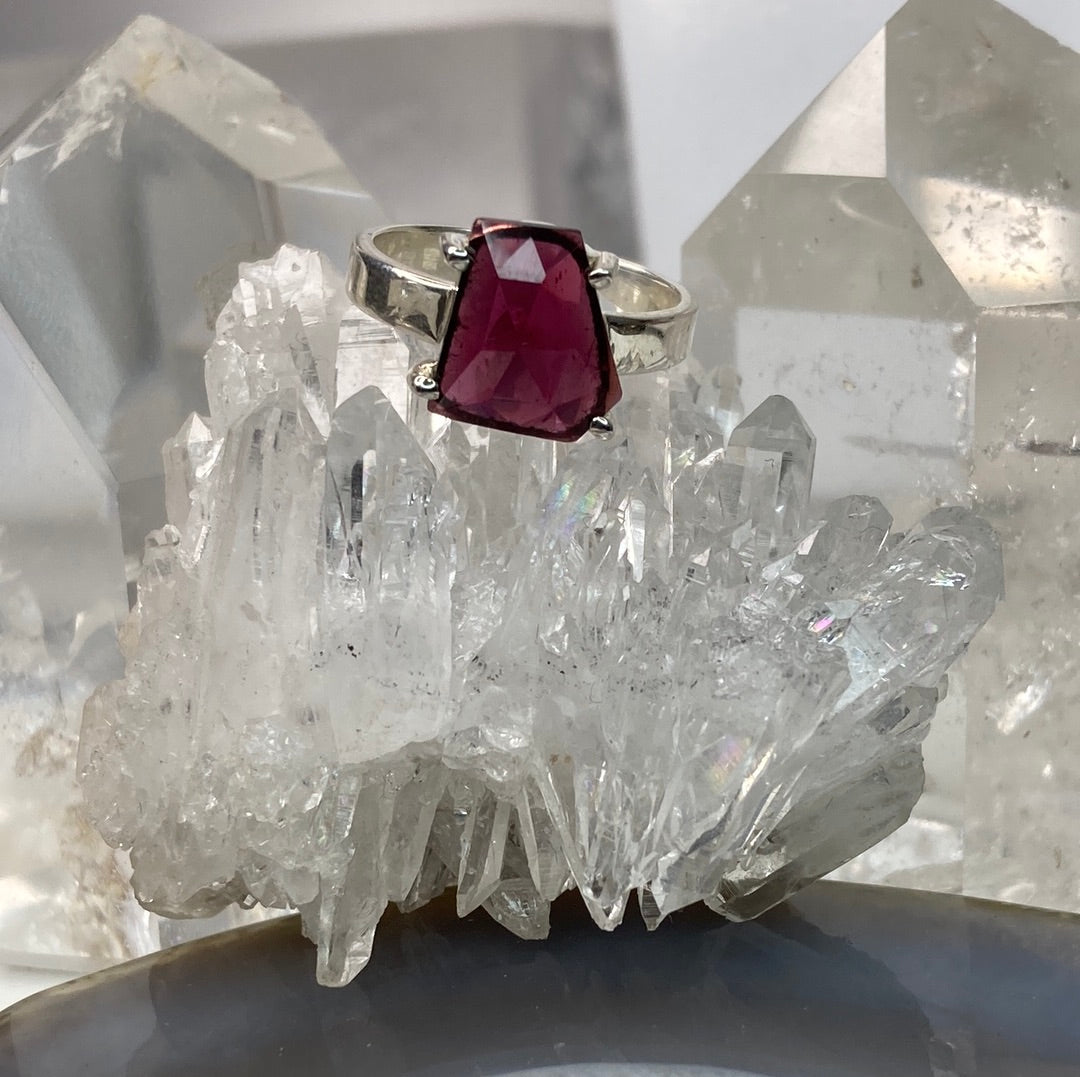 Sterling silver ruby ring