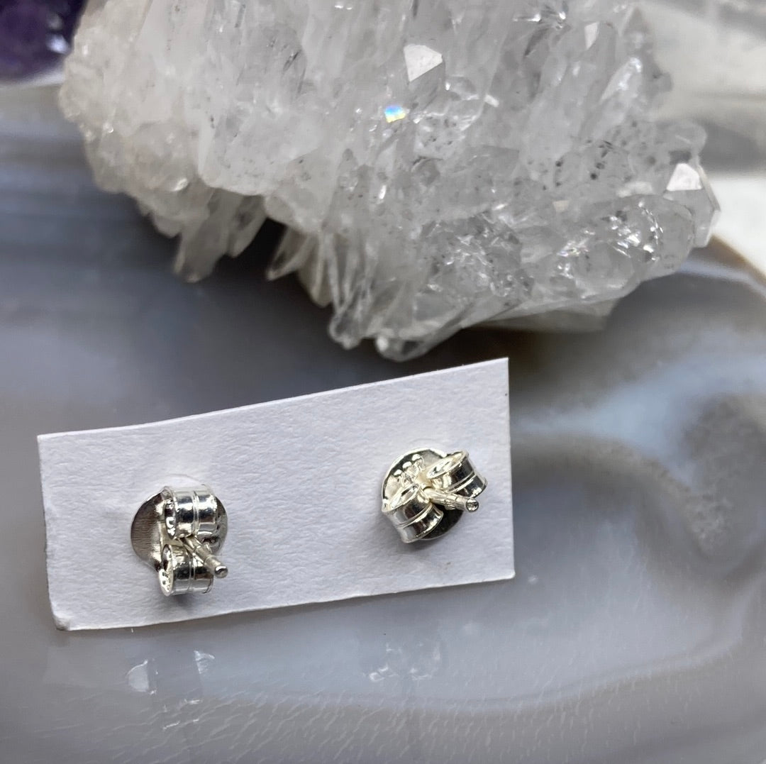 Sterling silver tanzanite stud earrings