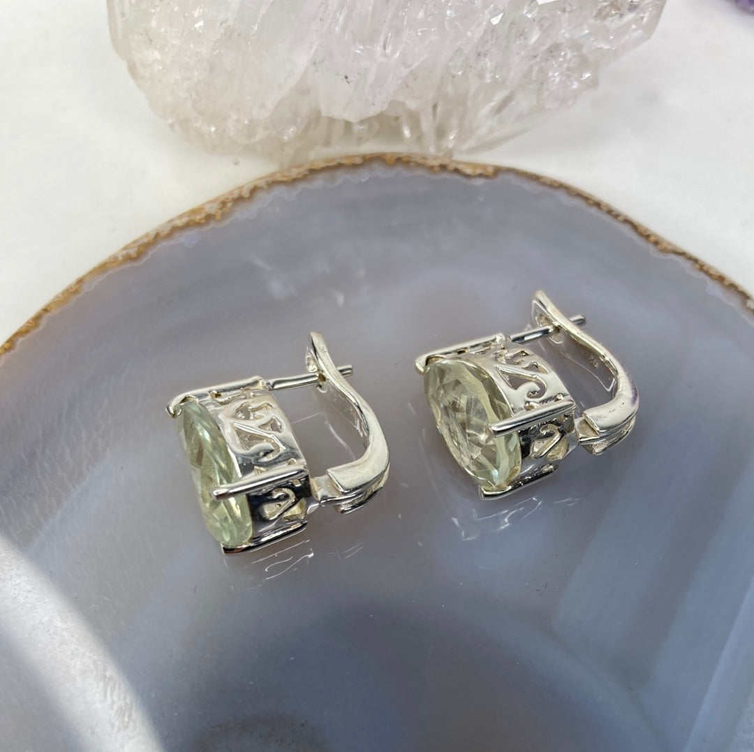 Sterling silver green amethyst earrings