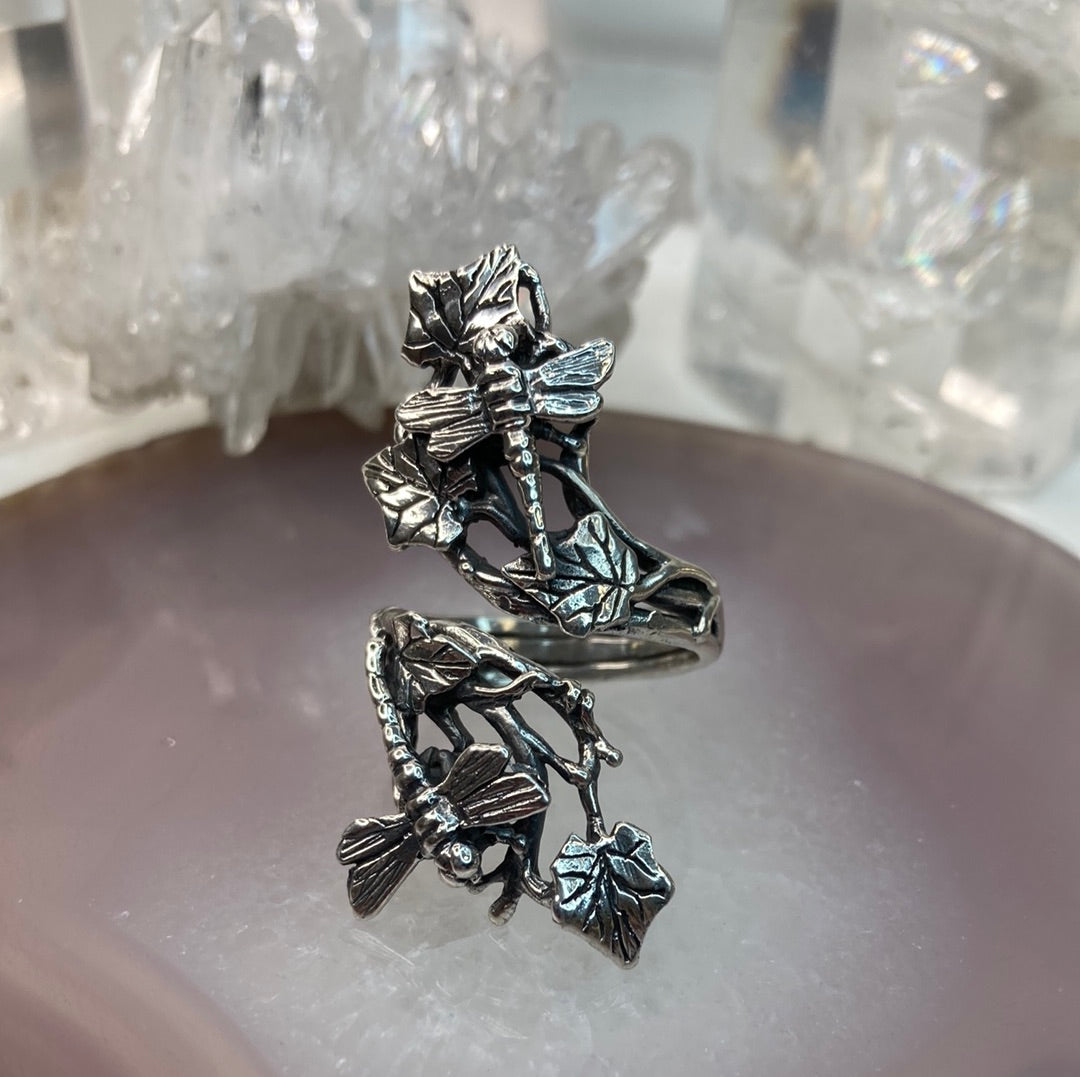 Sterling silver dragonfly ring